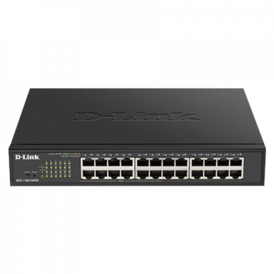 D-Link | Smart Switch | DGS-1100-24PV2 | Managed | Rack Mountable | Power over Ethernet (PoE) ports quantity 12 | Power supply type Single