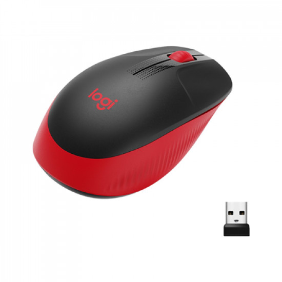 Logitech Full size Mouse M190 Wireless, Red, USB