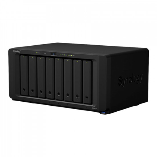 Synology Tower NAS DS1821+ Up to 8 HDD/SSD Hot-Swap, Ryzen V1500B Quad Core, Processor frequency 2.2 GHz, 4 GB, DDR4, RAID 0,1,5,6,10,Hybrid, 4x1GbE, 4xUSB 3.0, 2x eSATA, 1x PCIe, Dual Fan