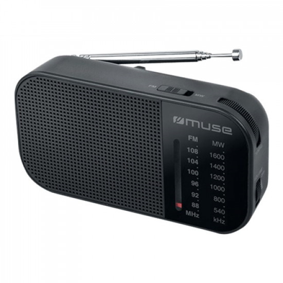 Muse M-025 R, Portable radio, Black