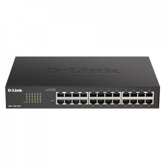 D-Link Smart Switch DGS-1100-24V2 Managed, Desktop, 1 Gbps (RJ-45) ports quantity 24, Power supply type External