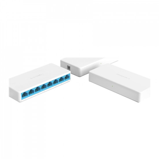 Mercusys Switch MS108 Unmanaged, Desktop, 10/100 Mbps (RJ-45) ports quantity 8, Power supply type External