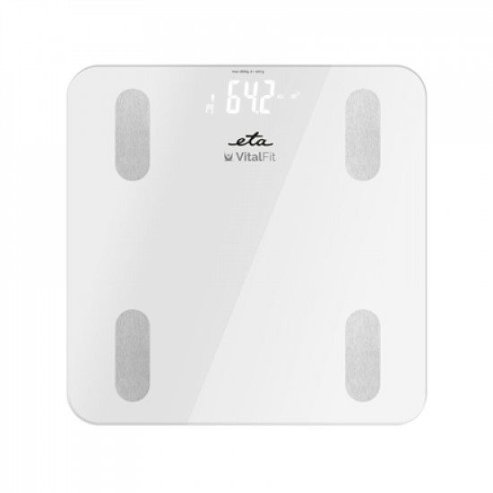 ETA Smart Personal Scale Vital Fit ETA678190000 Body analyzer, Maximum weight (capacity) 180 kg, Accuracy 100 g, Body Mass Index (BMI) measuring, White