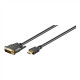 Goobay | DVI-D/HDMI cable, gold-plated | Black | DVI-D male Single-Link (18+1 pin) | HDMI male (type A) | HDMI to DVI-D | 2 m