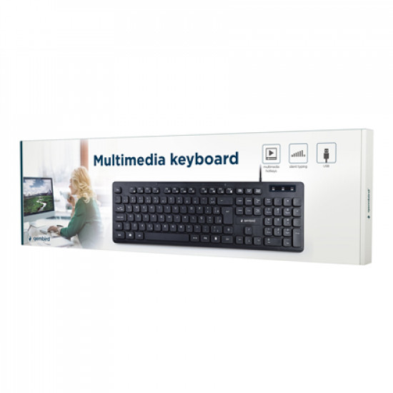 KEYBOARD MULTIMEDIA USB ENG/BLACK KB-MCH-04 GEMBIRD