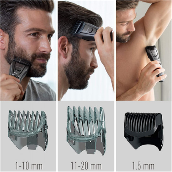 Panasonic Beard and hair trimmer ER-GB80-H503 Operating time (max) 50 min, Number of length steps 39, Step precise 0.5 mm, Ni-MH, Black, Corded/ Cordless