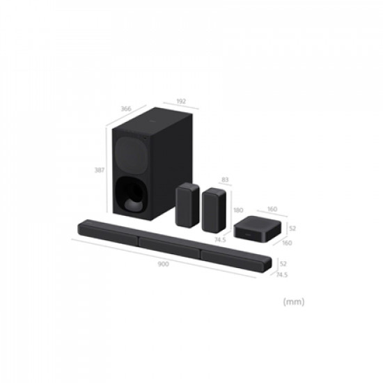 Sony | HT-S40R 5.1ch Home Cinema Soundbar with Wireless Rear Speakers | Black | No | USB port | Wi-Fi | Bluetooth | Wireless connection