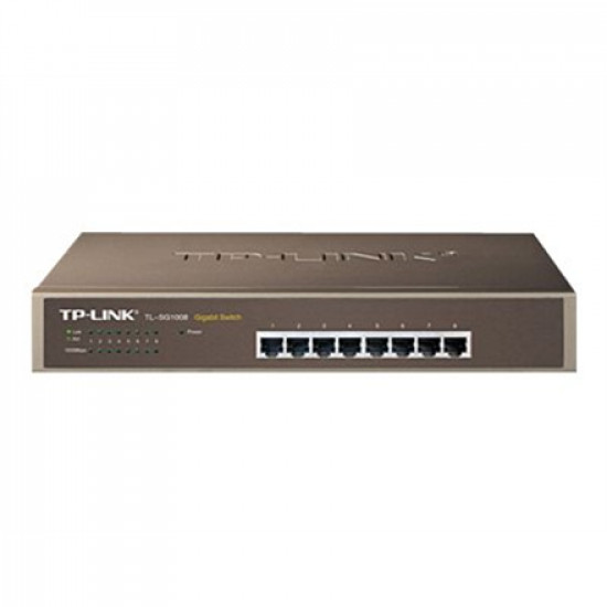 TP-LINK 8-Port Gigabit Switch TL-SG1008 10/100/1000 Mbps (RJ-45), Unmanaged, Desktop/Rackmountable, Ethernet LAN (RJ-45) ports 8