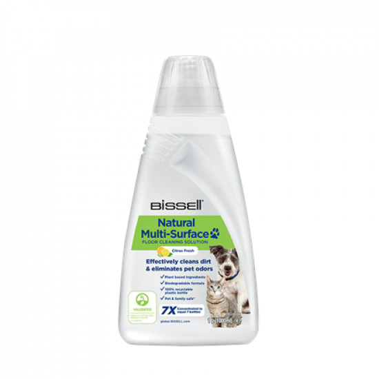 Bissell Natural Multi-Surface Pet Floor Cleaning Solution for Bissell CrossWave, SpinWave, SpinWave Robot & HydroWave machines, 1000 ml