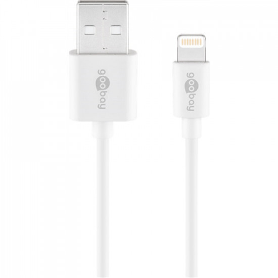 Goobay Lightning USB charging and sync cable 54600 White, USB 2.0 male (type A), Apple Lightnin male (8-pin)