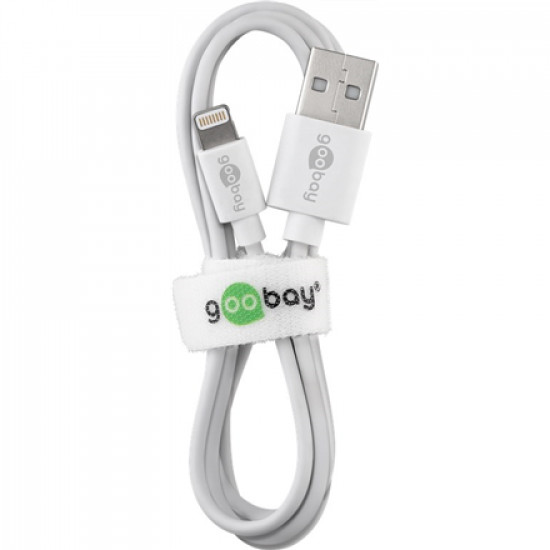 Goobay Lightning USB charging and sync cable 54600 White, USB 2.0 male (type A), Apple Lightnin male (8-pin)