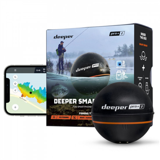 Deeper Smart Sonar PRO+2 Sonar, Black