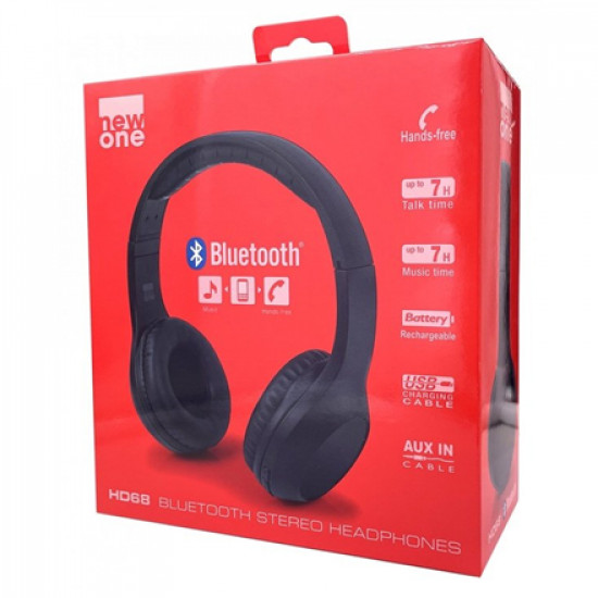 New-One Headphones HD 68 Wireless, Black