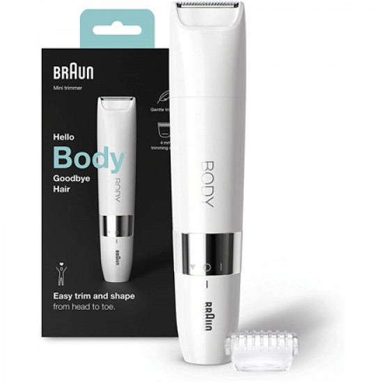 Braun Body Mini Trimmer BS1000 Number of power levels 1, Wet & Dry, White