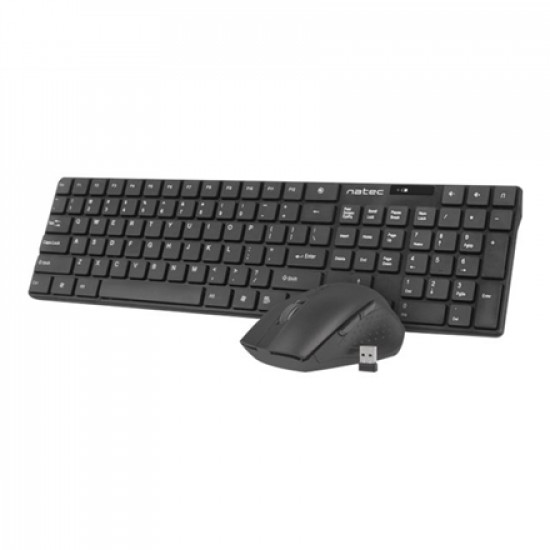 Natec Keyboard and Mouse Stringray 2in1 Bundle Keyboard and Mouse Set, Wireless, US, Black