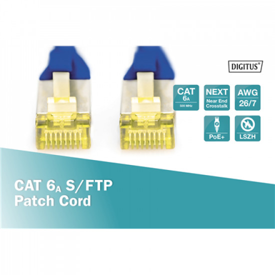 Digitus Patch Cord CAT 6A S-FTP, Cu, LSZH AWG 26/7, 0.5 m