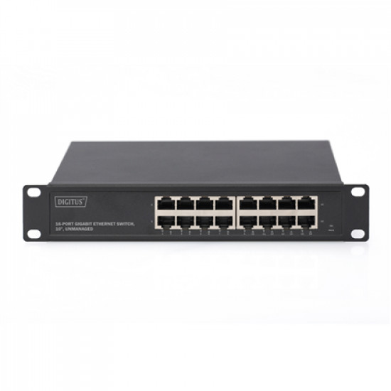 Digitus 16-port Gigabit Ethernet Switch DN-80115 10/100/1000 Mbps (RJ-45), Unmanaged, Rackmountable, Power supply type Internal, Ethernet LAN (RJ-45) ports 16