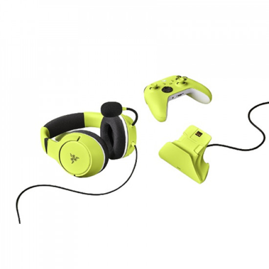 Razer Gaming Headset Kaira X and Charging Stand for Xbox Controller Duo Bundle Built-in microphone, Lime, Wired