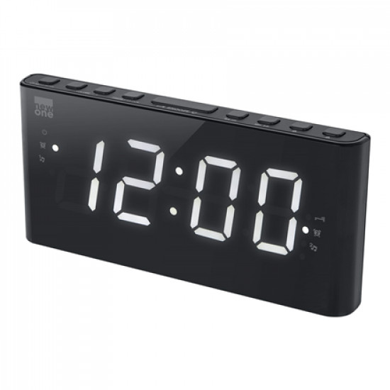 New-One Alarm function, CR136, Dual Alarm Clock Radio PLL, Black