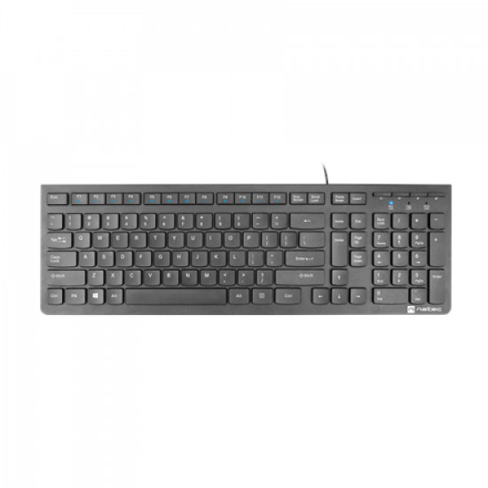 Natec Keyboard Discus 2 Slim Wired, US Layout, USB 2.0, Black