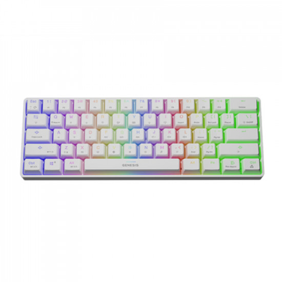 Genesis THOR 660 RGB Gaming keyboard, RGB LED light, US, White, Wireless/Wired, Wireless connection, Gateron Red Switch