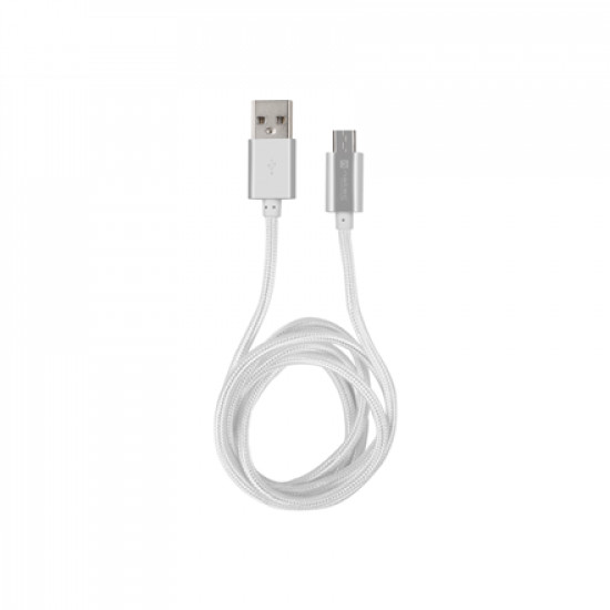 Natec Prati, USB Micro to Type A Cable 1m, Nylon, Silver