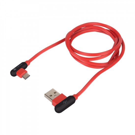 Natec Prati, Angled USB Type C to Type A Cable 1m, Red