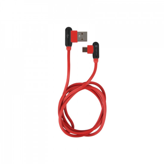 Natec Prati, Angled USB Type C to Type A Cable 1m, Red