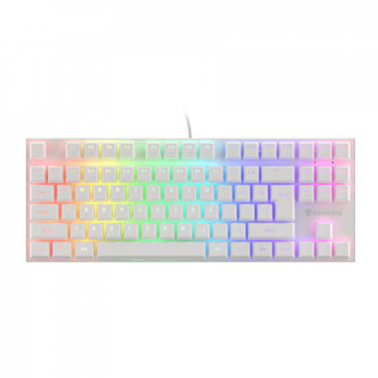 Genesis THOR 303 TKL Gaming keyboard, RGB LED light, US, White, Wired, Brown Switch