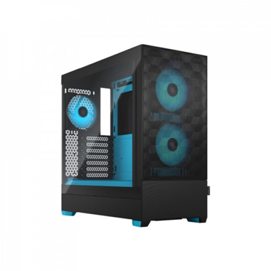 Fractal Design Pop Air RGB Cyan Core TG Clear Tint, ATX, mATX, Mini ITX, Power supply included No