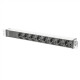 Digitus Aluminum outlet strip with pre-fuse DN-95410 Sockets quantity 8, 250 Vac, 50/60Hz, 2 m supply IEC C14 plug