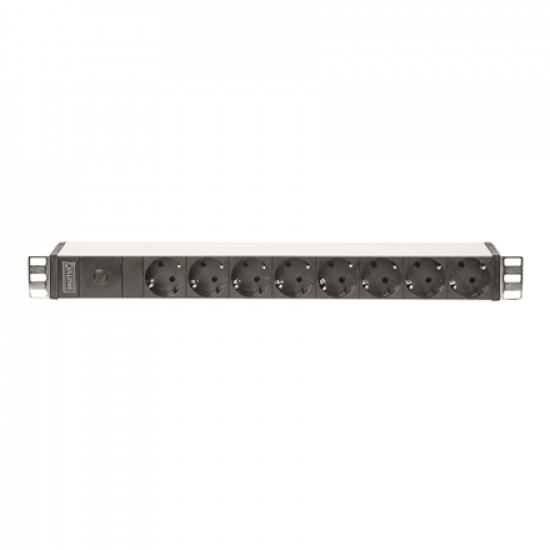 Digitus Aluminum outlet strip with pre-fuse DN-95410 Sockets quantity 8, 250 Vac, 50/60Hz, 2 m supply IEC C14 plug