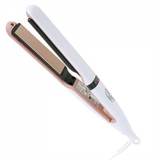 Adler Hair Straightener AD 2321 Warranty 24 month(s), Ceramic heating system, Display LCD, Temperature (min) 140 C, Temperature (max) 220 C, 45 W, Pearl White