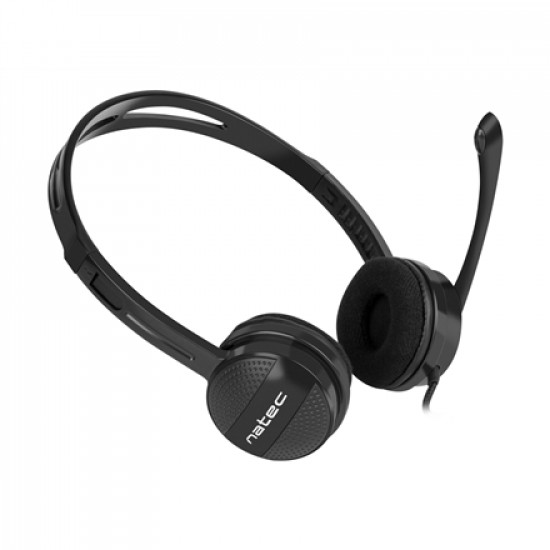 Natec Headset Canary Go On-Ear, Microphone, Noise canceling, 3.5 mm, Black