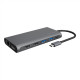 Raidsonic 12-in-1 USB Type-C dock with PD 100W BOX IB-DK4050-CPD 2xUSB 3.0 Type-A, 2xUSB 2.0 Type-A, 1xUSB 3.0 Type-C, 1xLAN RJ45, 2xHDMI, 1xDisplayPort