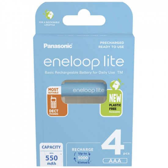 Panasonic Rechargeable Batteries ENELOOP Lite BK-4LCCE/4BE AAA, 550 mAh, 4 pc(s)