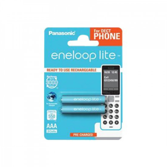 Panasonic Rechargeable Batteries ENELOOP Lite BK-4LCCE/2DE AAA, 550 mAh, 2 pc(s)