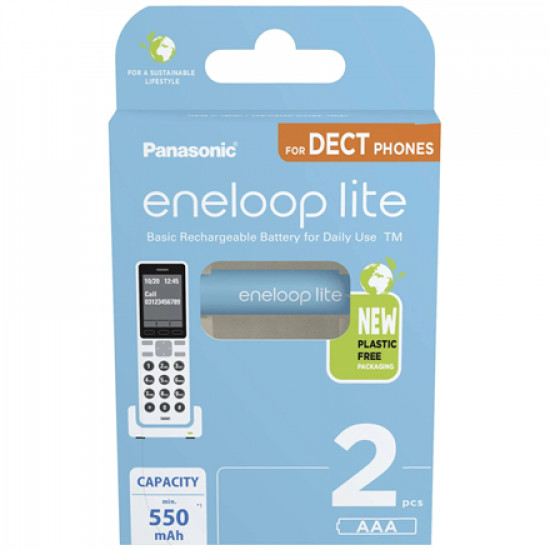 Panasonic Rechargeable Batteries ENELOOP Lite BK-4LCCE/2DE AAA, 550 mAh, 2 pc(s)