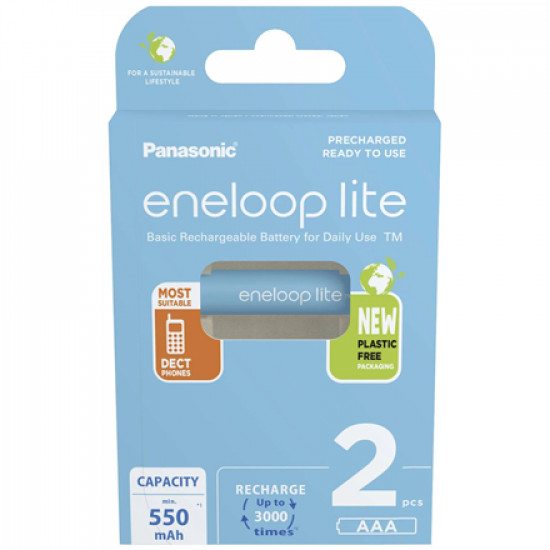 Panasonic Rechargeable Batteries ENELOOP Lite BK-4LCCE/2BE AAA, 550 mAh, 2 pc(s)