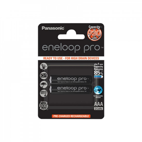 Panasonic Rechargeable Batteries ENELOOP Pro BK-4HCDE/2BE AAA, 930 mAh, 2 pc(s)