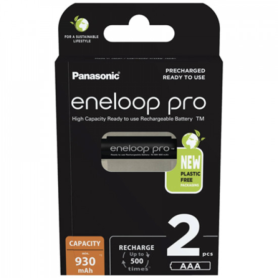 Panasonic Rechargeable Batteries ENELOOP Pro BK-4HCDE/2BE AAA, 930 mAh, 2 pc(s)