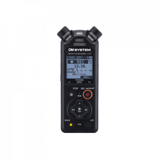 Olympus Linear PCM Recorder LS-P5 Rechargeable, Microphone connection, Stereo, FLAC / PCM (WAV) / MP3, Black, MP3 playback, 59 Hrs 35 min