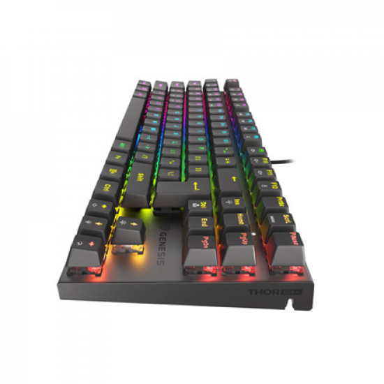 Genesis THOR 303 TKL, Mechanical Gaming Keyboard, RGB LED light, US, Black, Wired, USB Type-A