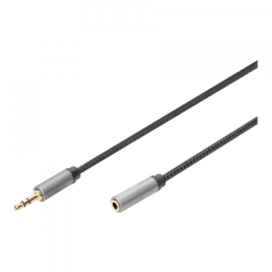 Digitus AUX Audio Cable Stereo 3.5mm Male to Female Aluminum Housing DB-510210-018-S 1.8 m