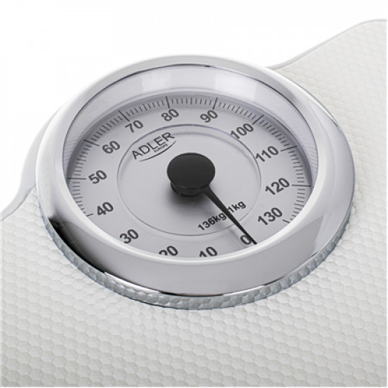 Adler | Mechanical Bathroom Scale | AD 8180 | Maximum weight (capacity) 136 kg | Accuracy 1000 g | White