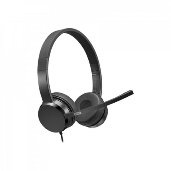 Lenovo USB-A Stereo Headset with Control Box Built-in microphone, Black, Wired, On-Ear