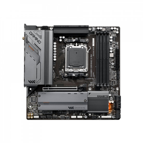 Gigabyte B650M GAMING X AX 1.1 M/B Processor family AMD, Processor socket AM5, DDR5 DIMM, Memory slots 4, Supported hard disk drive interfaces SATA, M.2, Number of SATA connectors 4, Chipset B650, Micro ATX