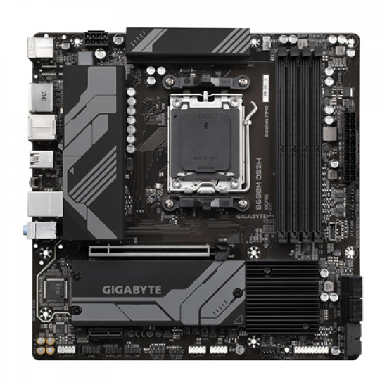 Gigabyte B650M DS3H 1.0 M/B Processor family AMD, Processor socket AM5, DDR5 DIMM, Memory slots 4, Supported hard disk drive interfaces SATA, M.2, Number of SATA connectors 4, Chipset B650, Micro ATX