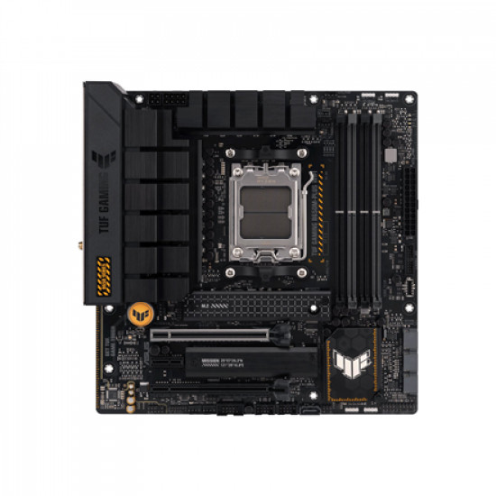 Asus TUF GAMING B650M-PLUS WIFI Processor family AMD, Processor socket AM5, DDR5 DIMM, Memory slots 4, Supported hard disk drive interfaces SATA, M.2, Number of SATA connectors 4, Chipset AMD B650, micro-ATX