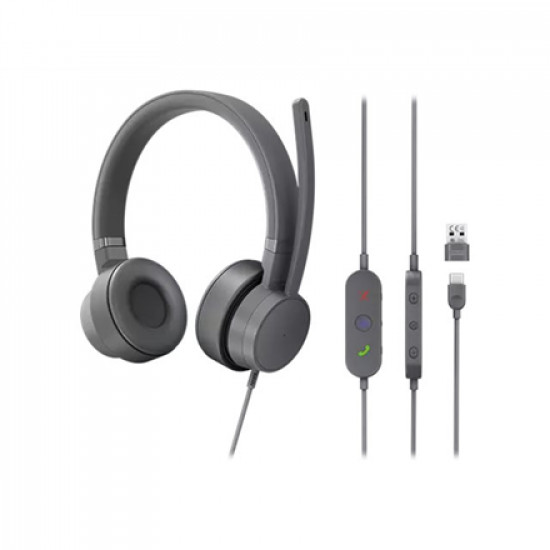 Lenovo Go Wired ANC Headset Built-in microphone, Over-Ear, Noise canceling, USB Type-C, Storm Grey